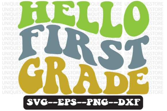 Hello First Grade Retro SVG Design: Graphics for Crafts