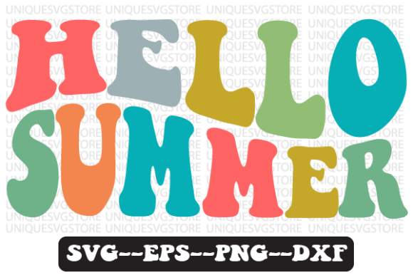 Hello Summer Quote Retro SVG Design