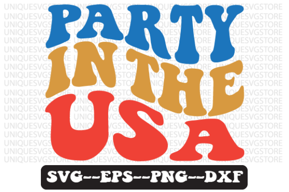 Party in the USA Retro SVG Graphics for Crafts
